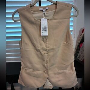 Derek Lam 10 Crosby | CHAMPAGNE Ruched Crepe Vest